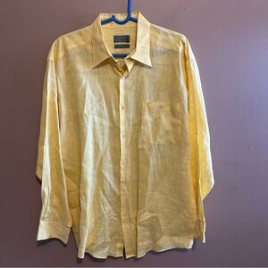 Talbots Yellow Casual Button Down Shirt